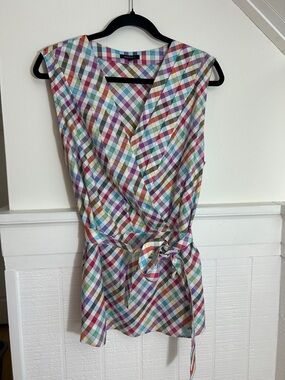 Lafayette 148 Cotton Linen Blend Top size 10